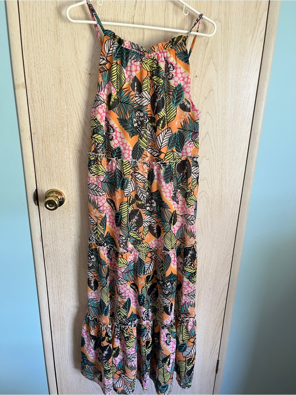 Tropical IT’s Printed Tiered Sundress Sz Large Multicolor